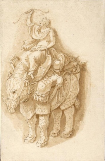 Poussin 1640 Warrior and Rhino