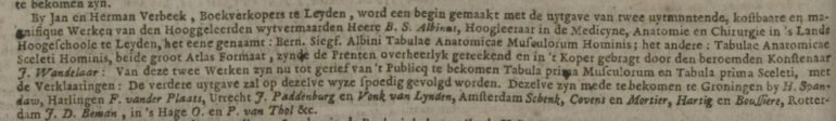 1740 03 28 Leidse Courant Albinus