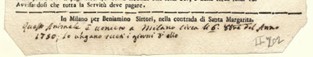 1750 Milano Sartori manuscript