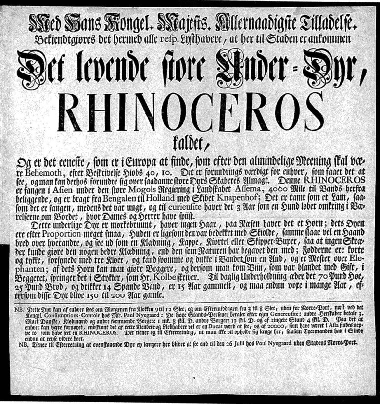1755 Copenhagen broadsheet