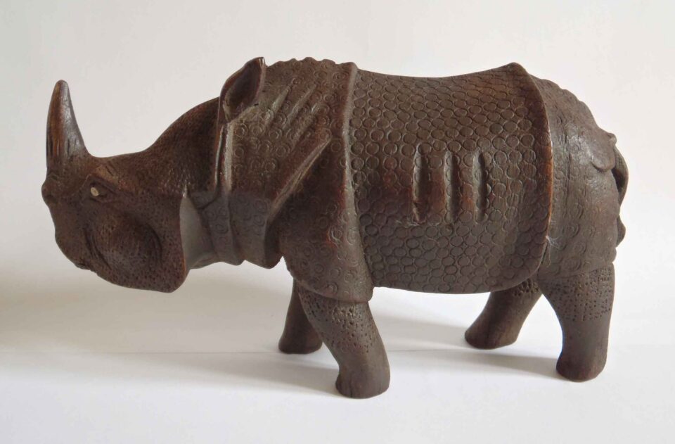 Nepal wooden rhino