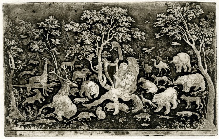 Orpheus charming the animals