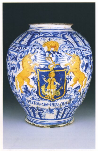 Apothecarian drugs vase from 1647