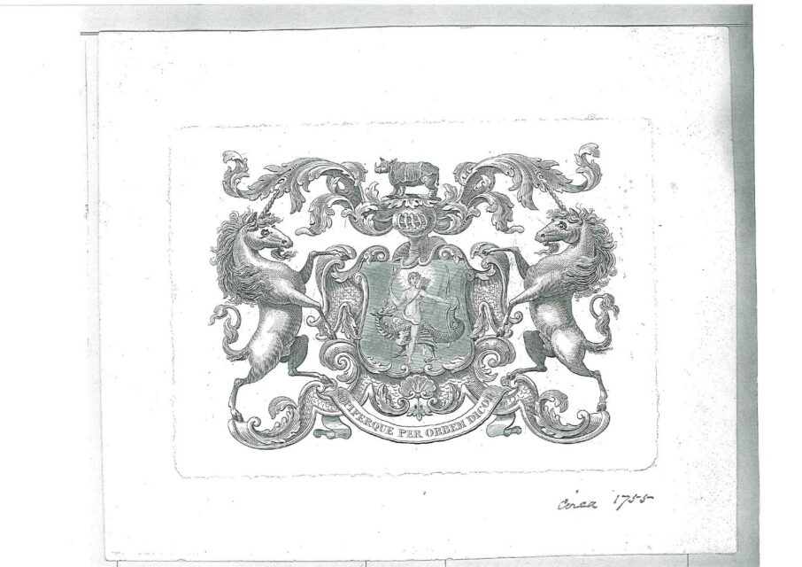 engraved coat of arms – 1755