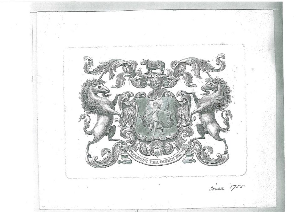 engraved coat of arms – 1755