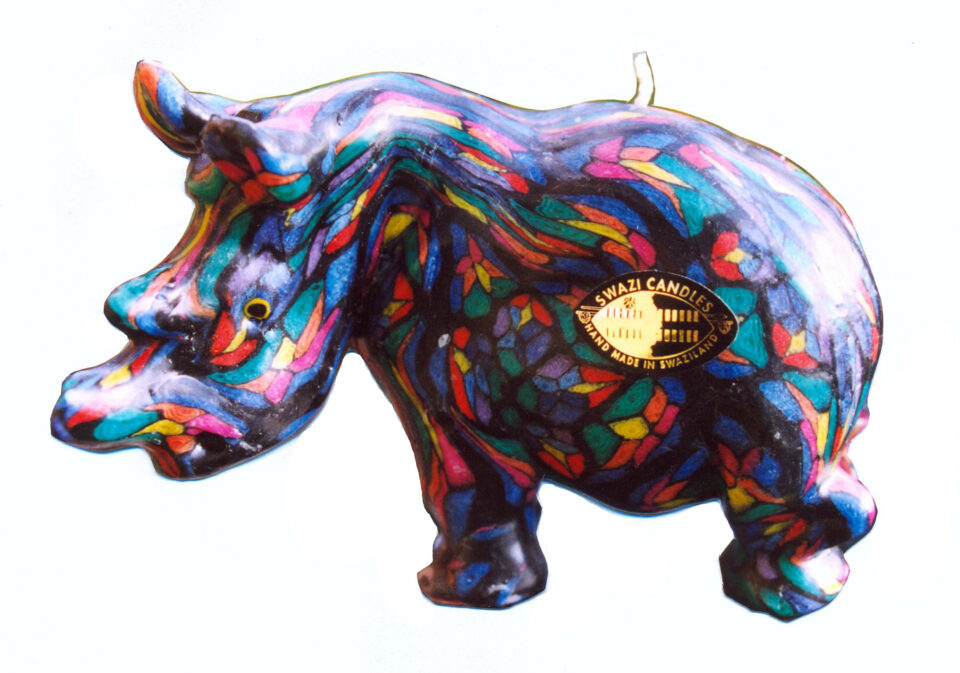 Swaziland rhino-candle