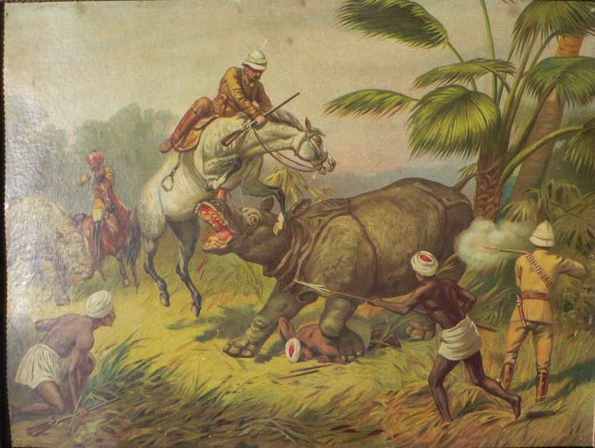 Chromo litho hunting scene