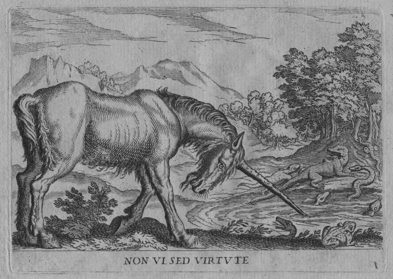 The unicorn purifies the water