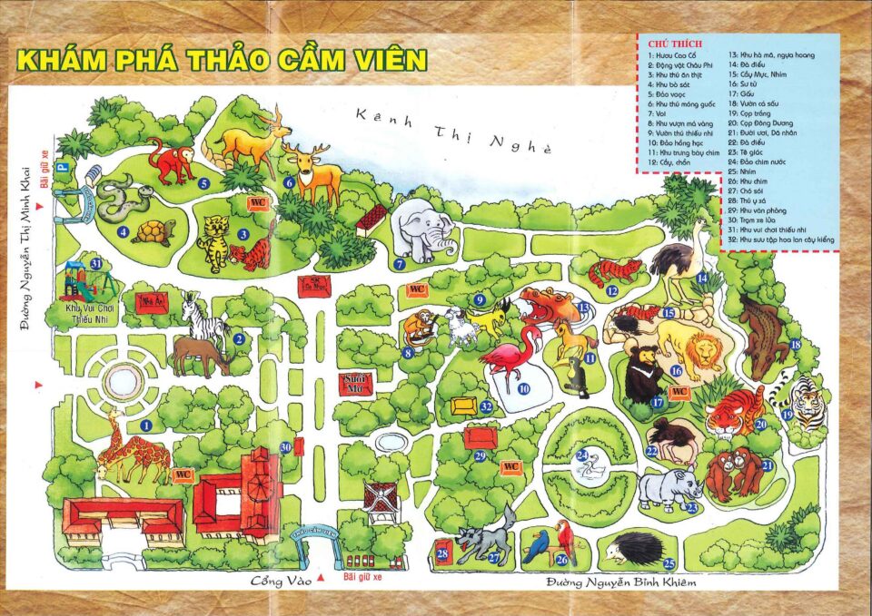 Saigon zoo map with rhino