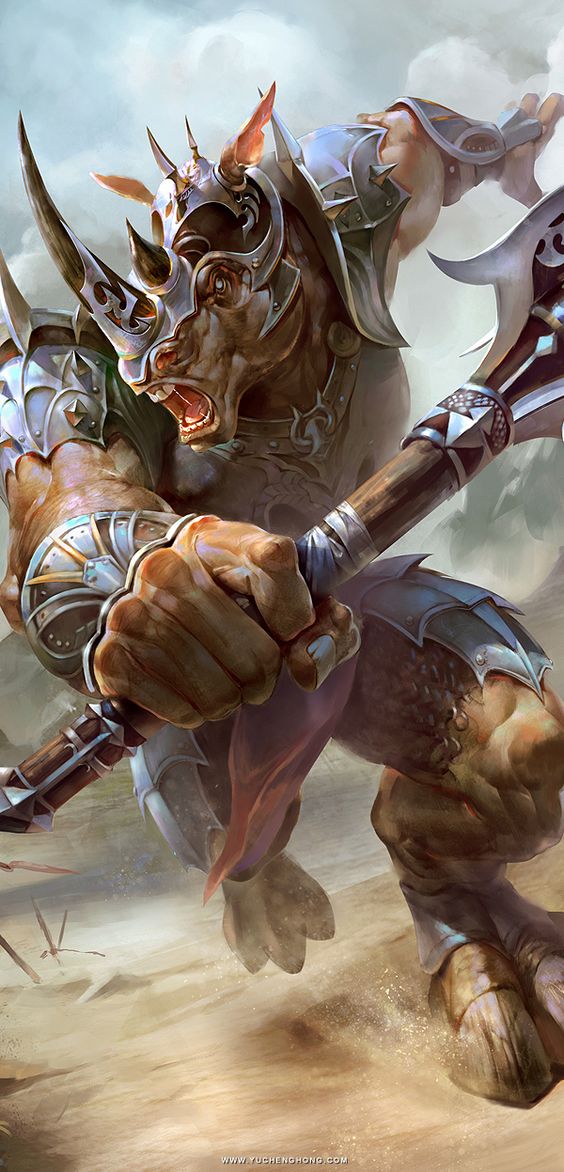 A warrior rhinoceros