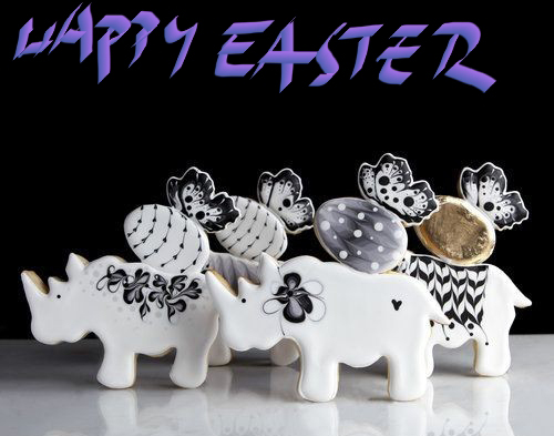 Rhinos wishing “Happy Easter”