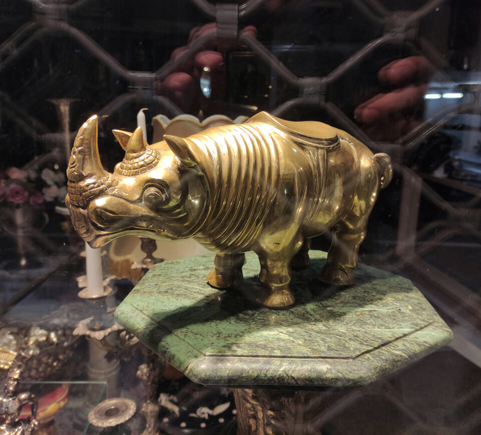 A black rhinoceros from a Belgrade shop