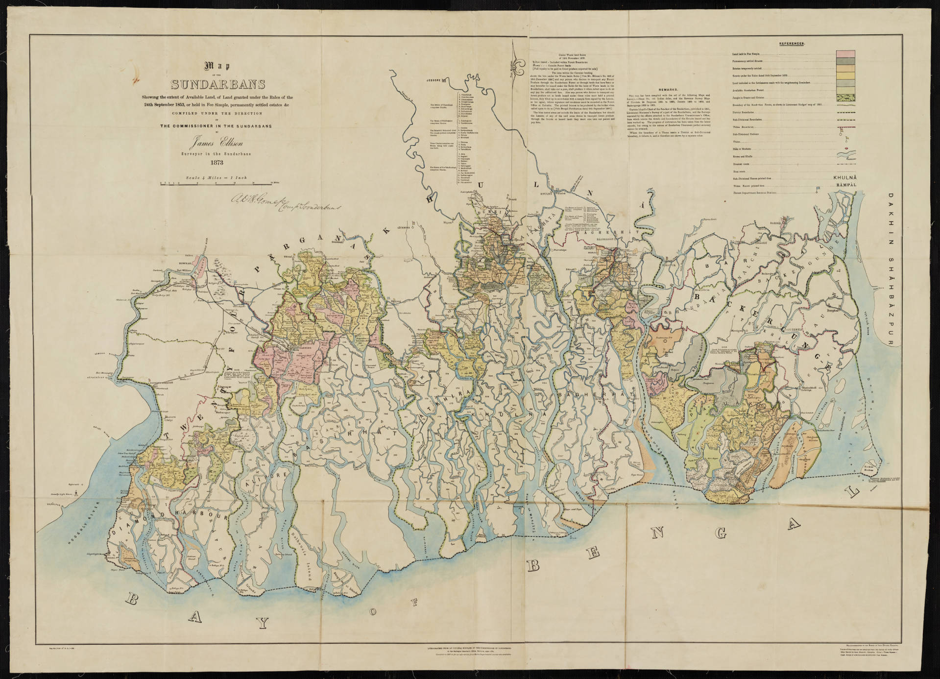 Rhino noted on map of Sundarbans