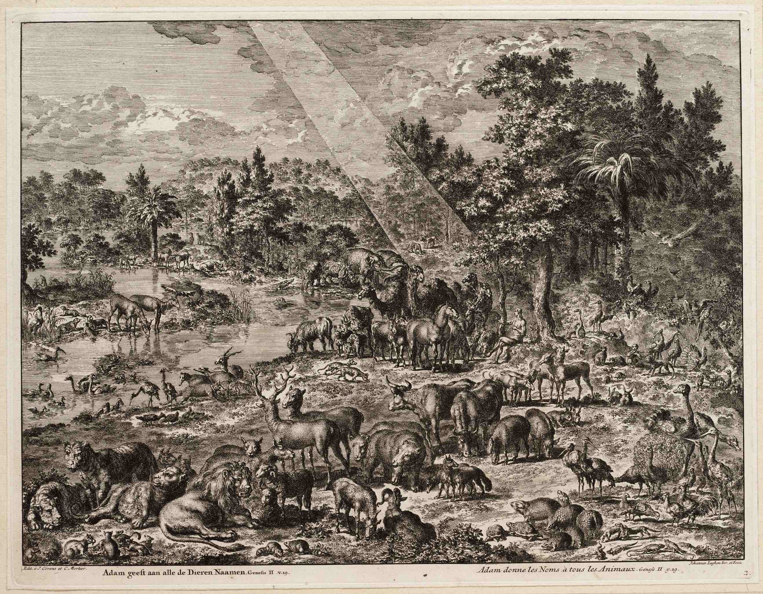 Adam names animals – Luyken 1708
