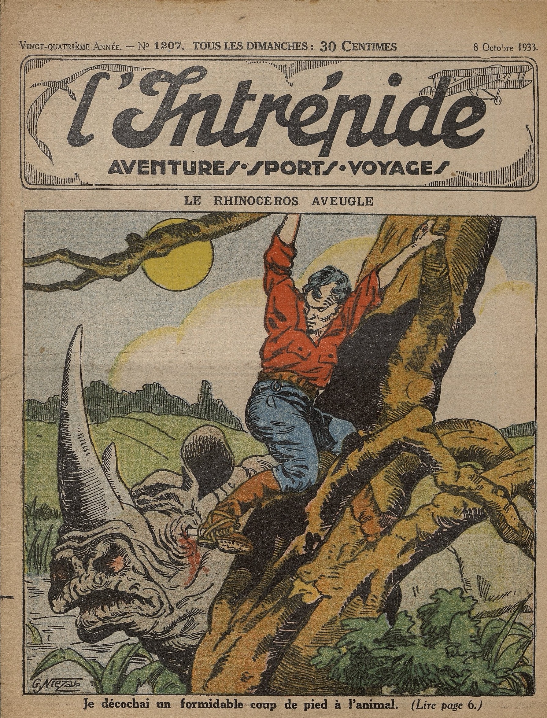 Hunter blinding a rhino