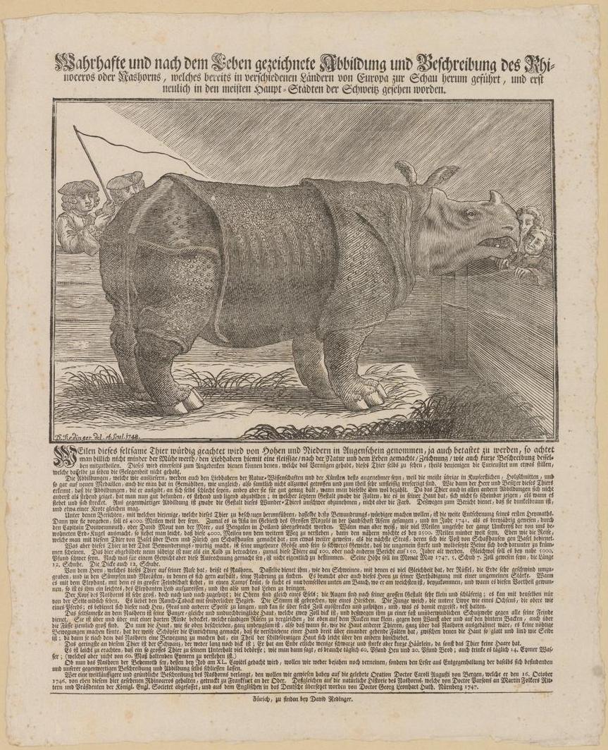 Clara 1748 Zurich Broadsheet