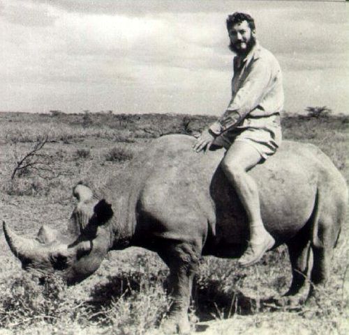 Hallet riding black rhino