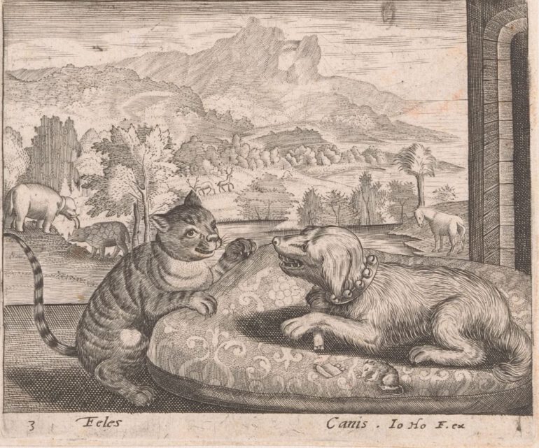 Hogenberg 1600 Cat Dog Rhino