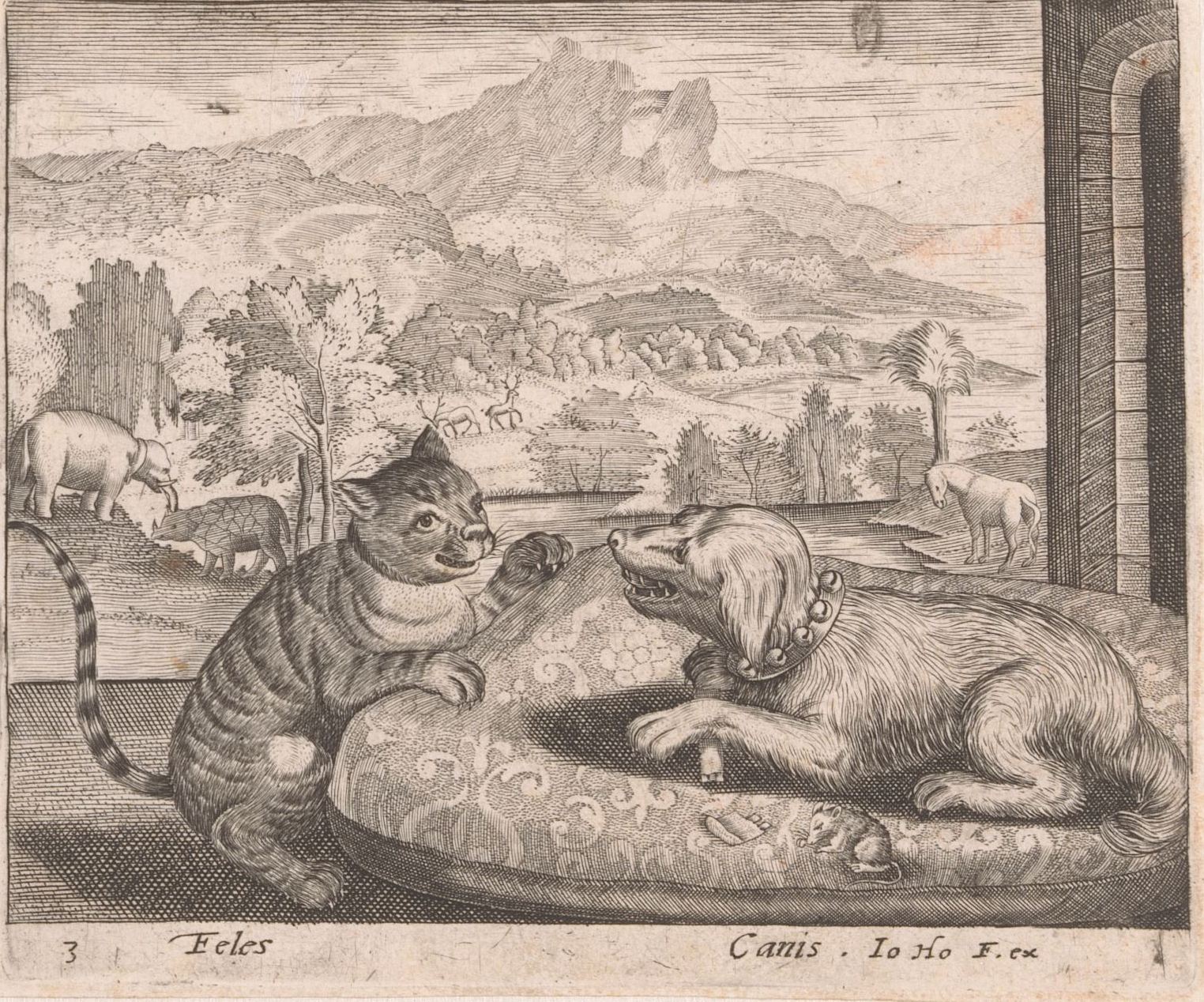 Hogenberg 1600 Cat Dog Rhino