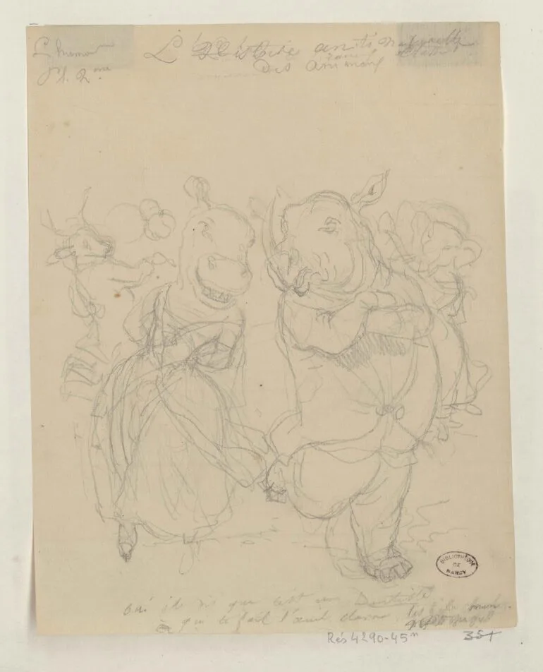 Grandville person with rhino head