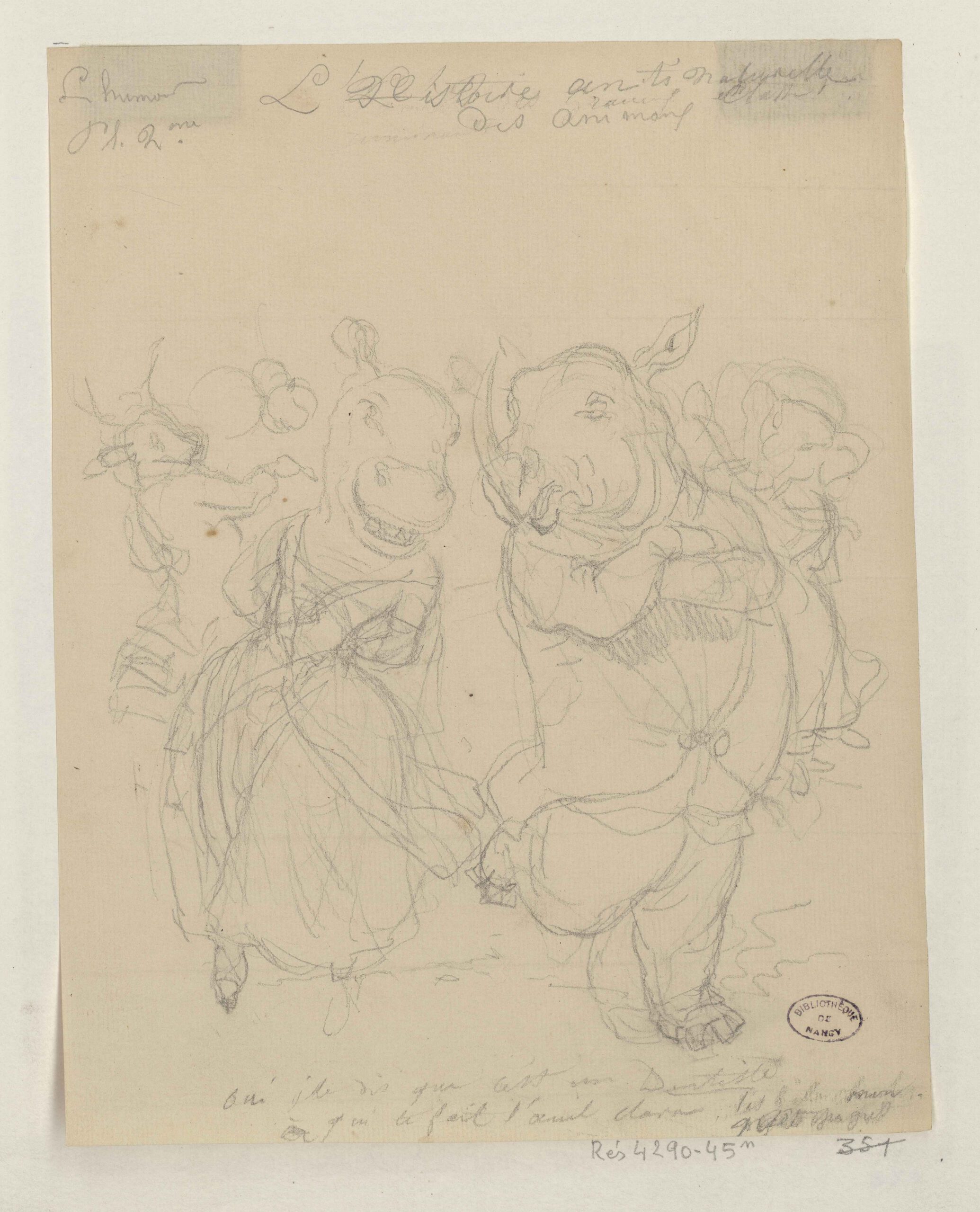 Grandville person with rhino head