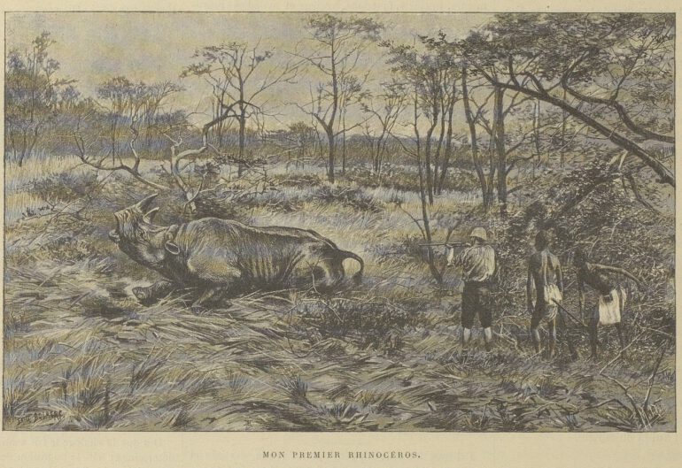 Chasse Illustree 1894 Foa first rhino