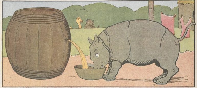 Rabier 1925 Rhino and Wine