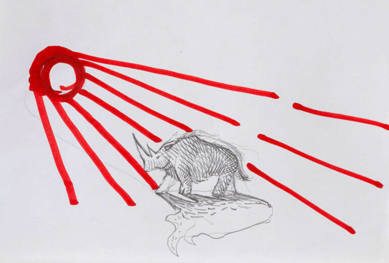 A tandem-horned rhinoceros by Luigi Puxeddu (Roma)