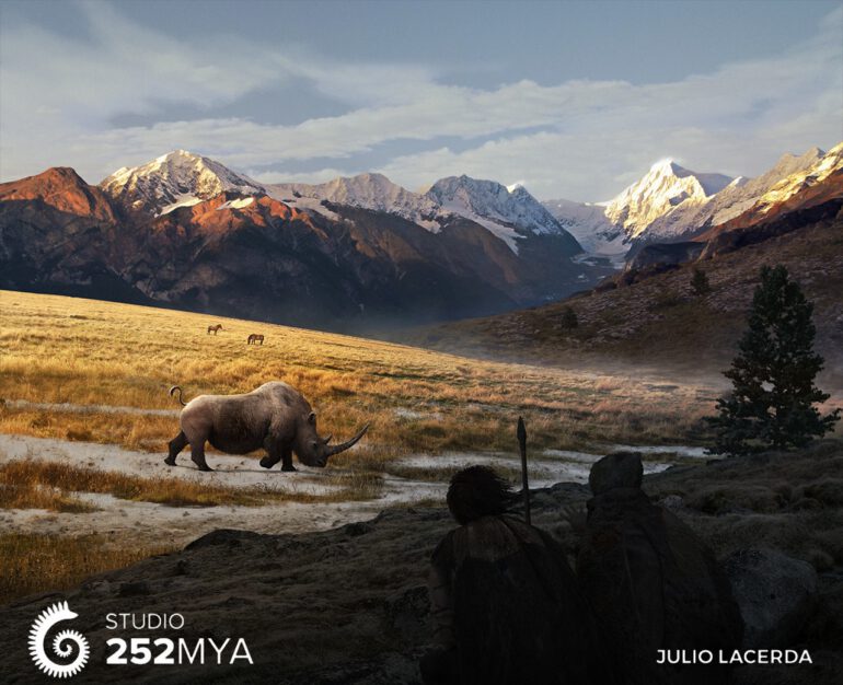 Coelodonta antiquitatis (Blum.) and early humans by Julio Lacerda