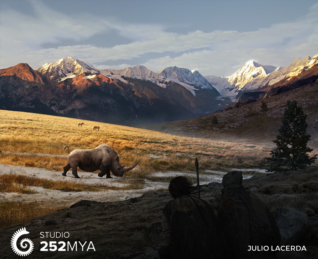 Coelodonta antiquitatis (Blum.) and early humans by Julio Lacerda