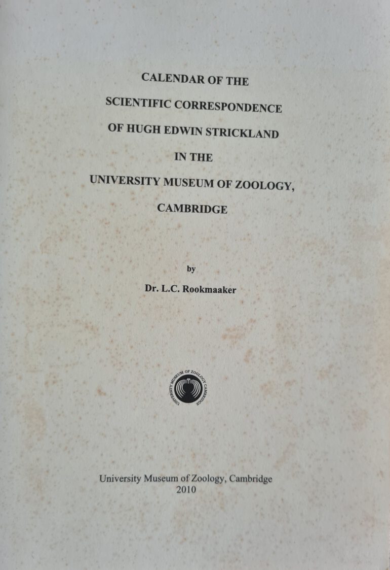 Correspondence of Hugh Strickland