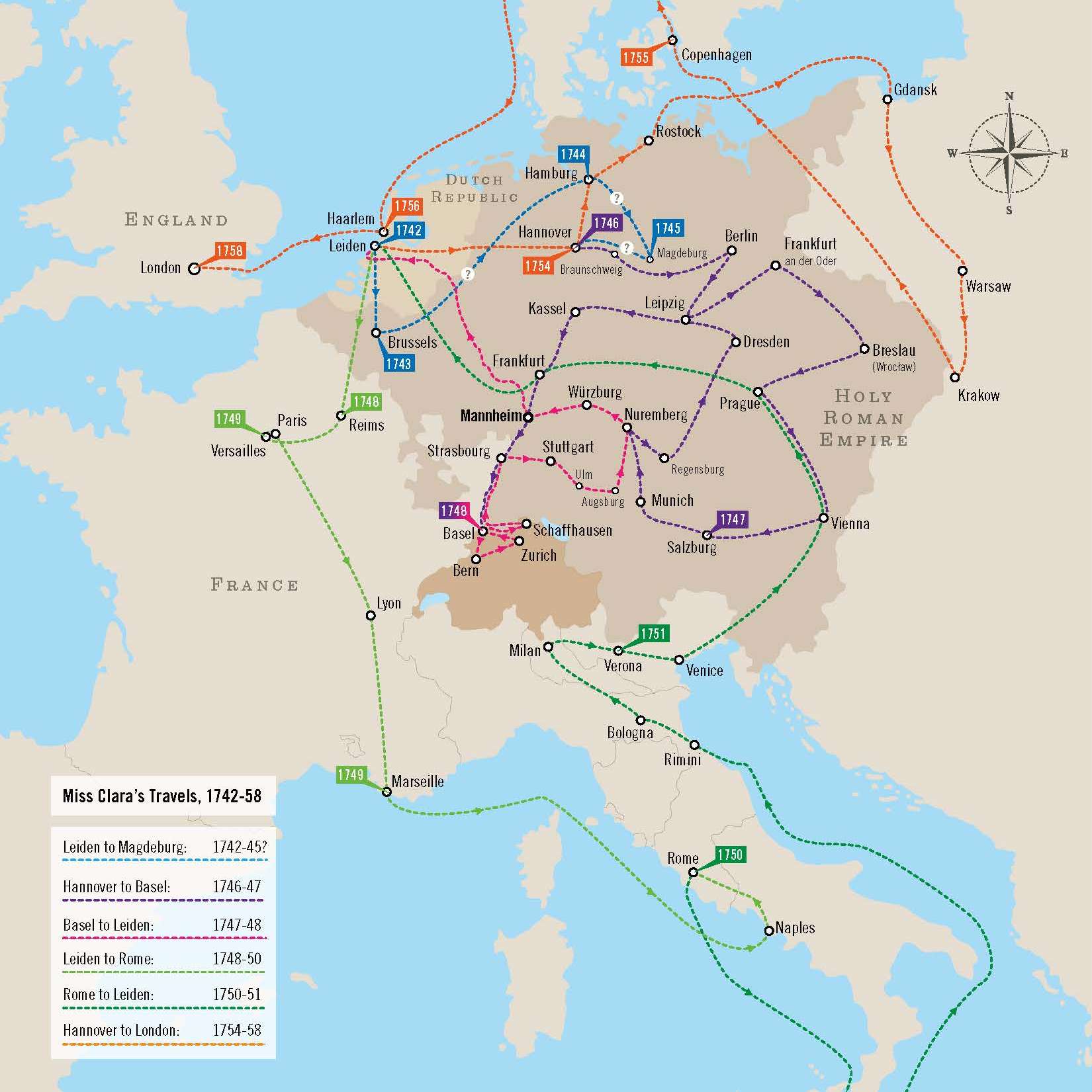 Map of Clara Travels