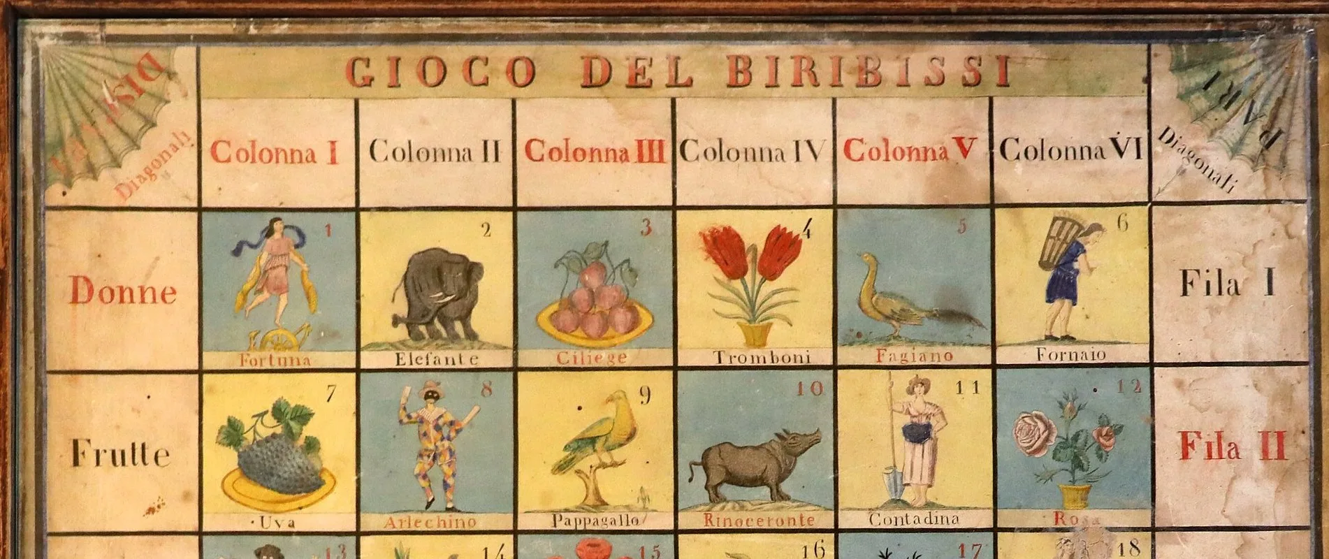 Rhinoceros on Biribi game 1750
