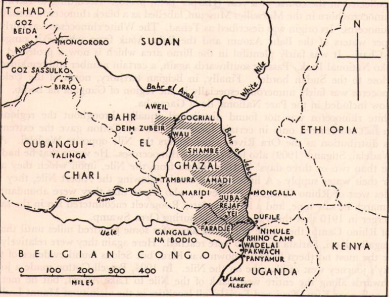 Distribution of Ceratotherium simum cottoni