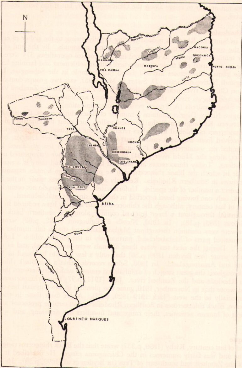 Range map for Mozambique
