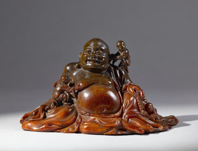 Rhinoceros Horn Carving of Maitreya