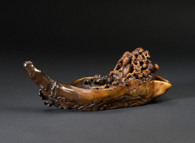Rhinoceros Horn Carving of an Immortal