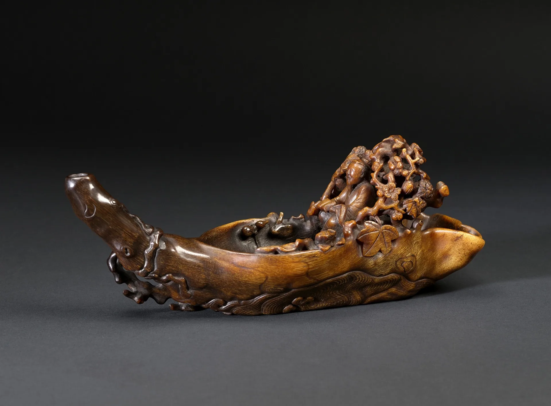 Rhinoceros Horn Carving of an Immortal