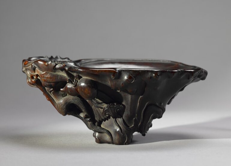 Rhinoceros Horn Cup with Immortals