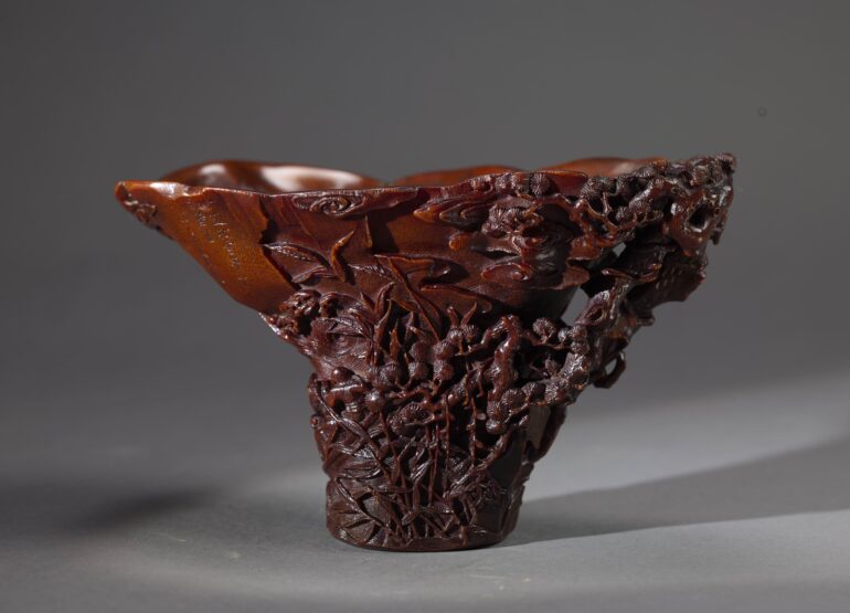 Rhinoceros Horn Cup with Boating