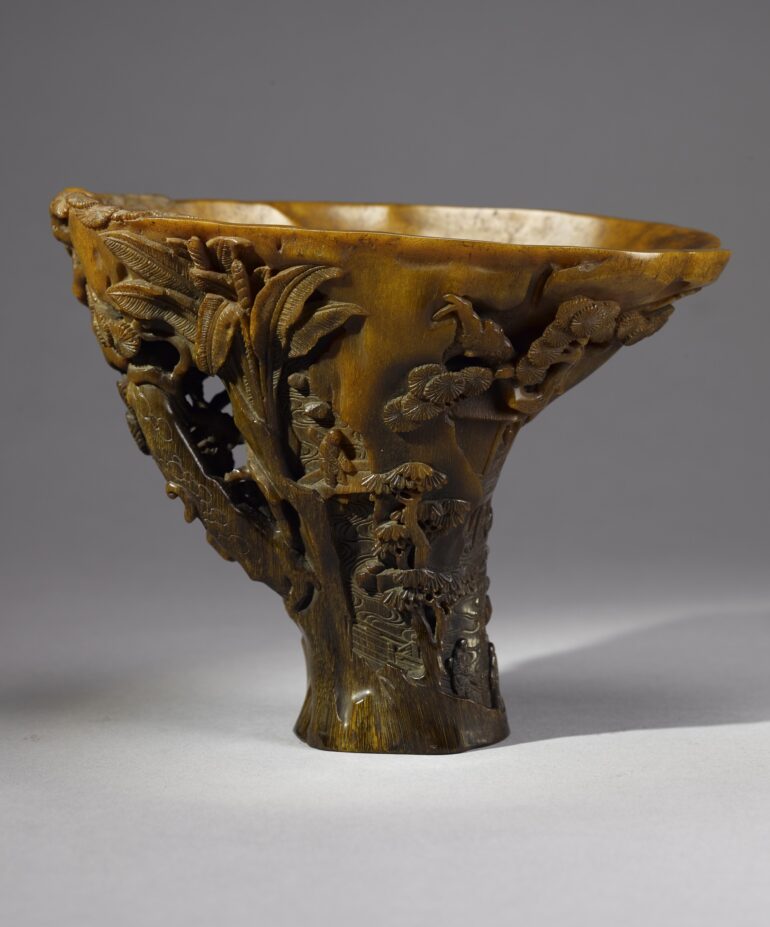 Rhinoceros Horn Cup with Friends