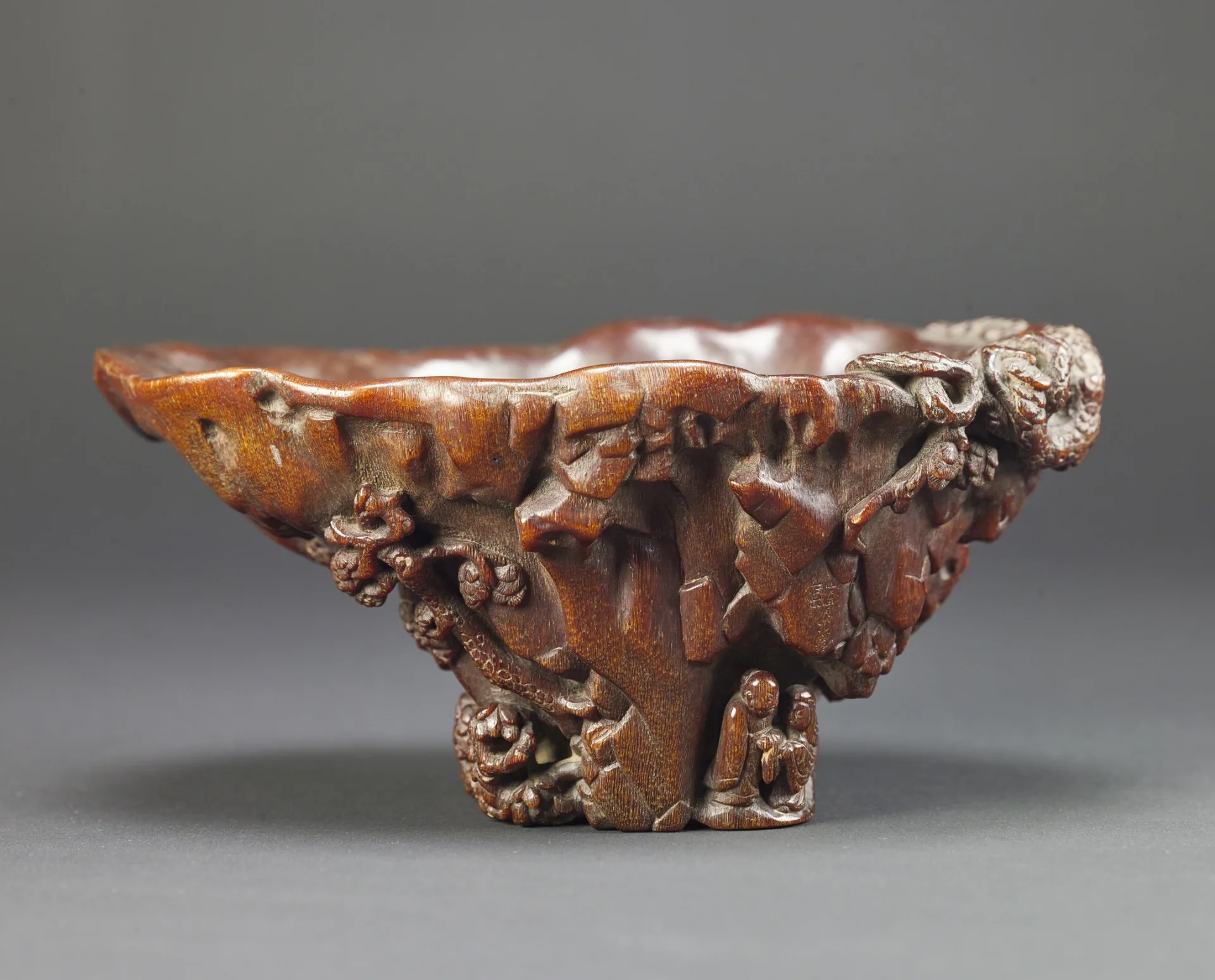 Rhinoceros Horn Cup with Red Cliff