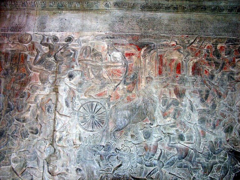 Angkor Vat: Agni on a rhino