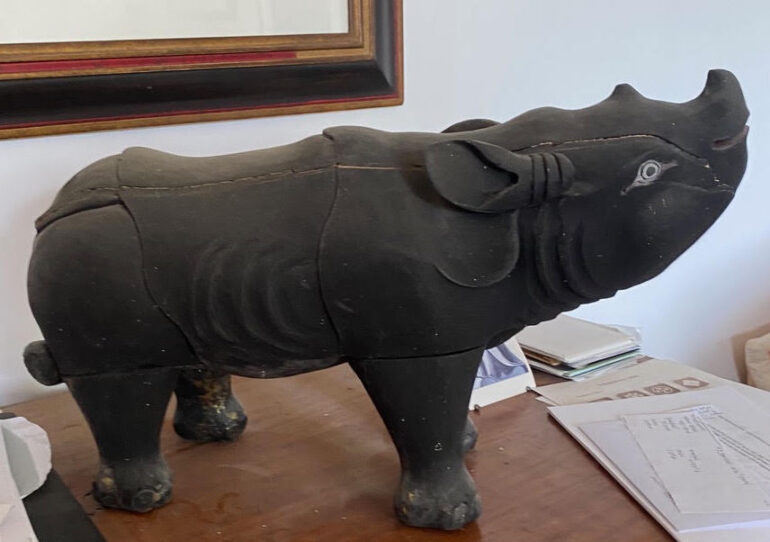 Javan rhino statuette