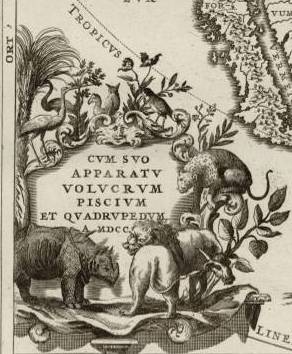 Detail of Scherer 1710 American map