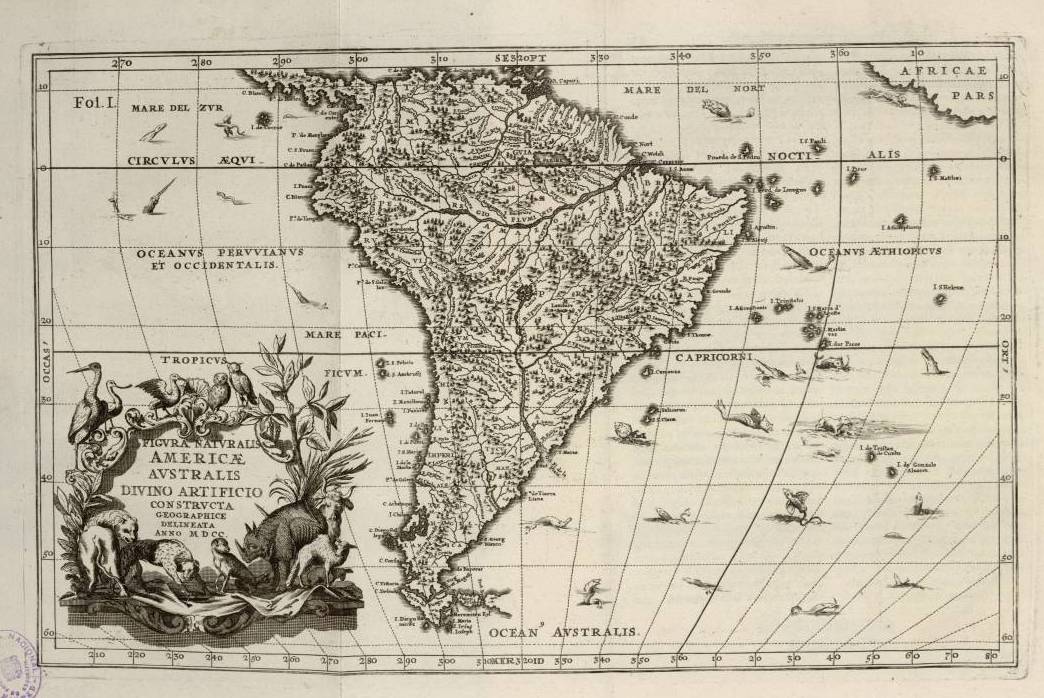 Scherer 1710 South America map