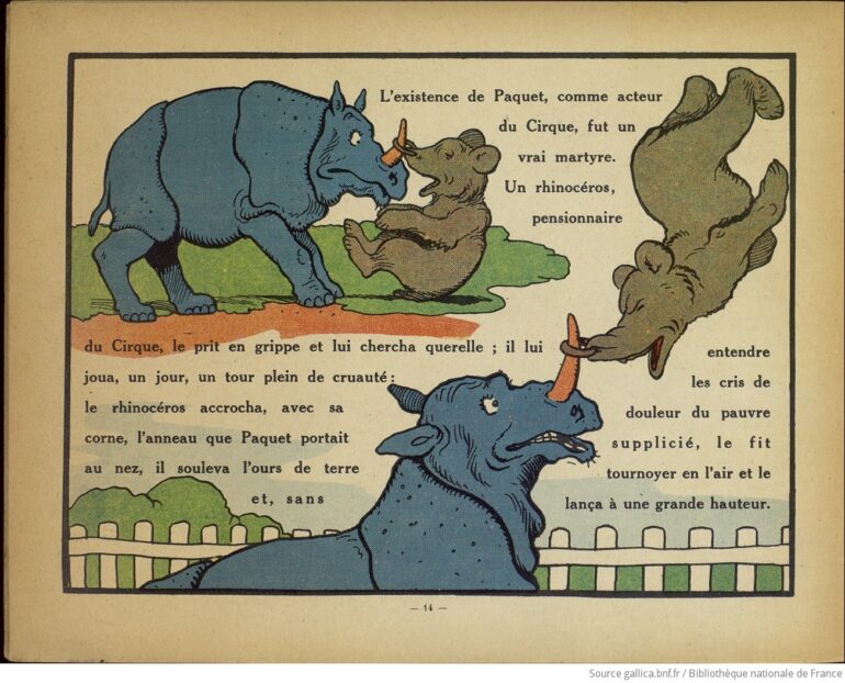 Paquet the bear and rhino