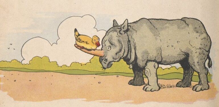 Rabier 1939: Gedeon resting on rhino