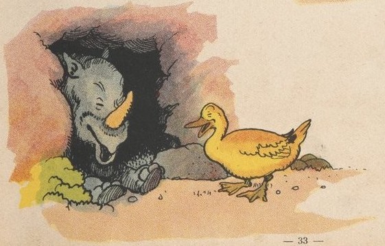 Rabier 1939: Rhino and goose